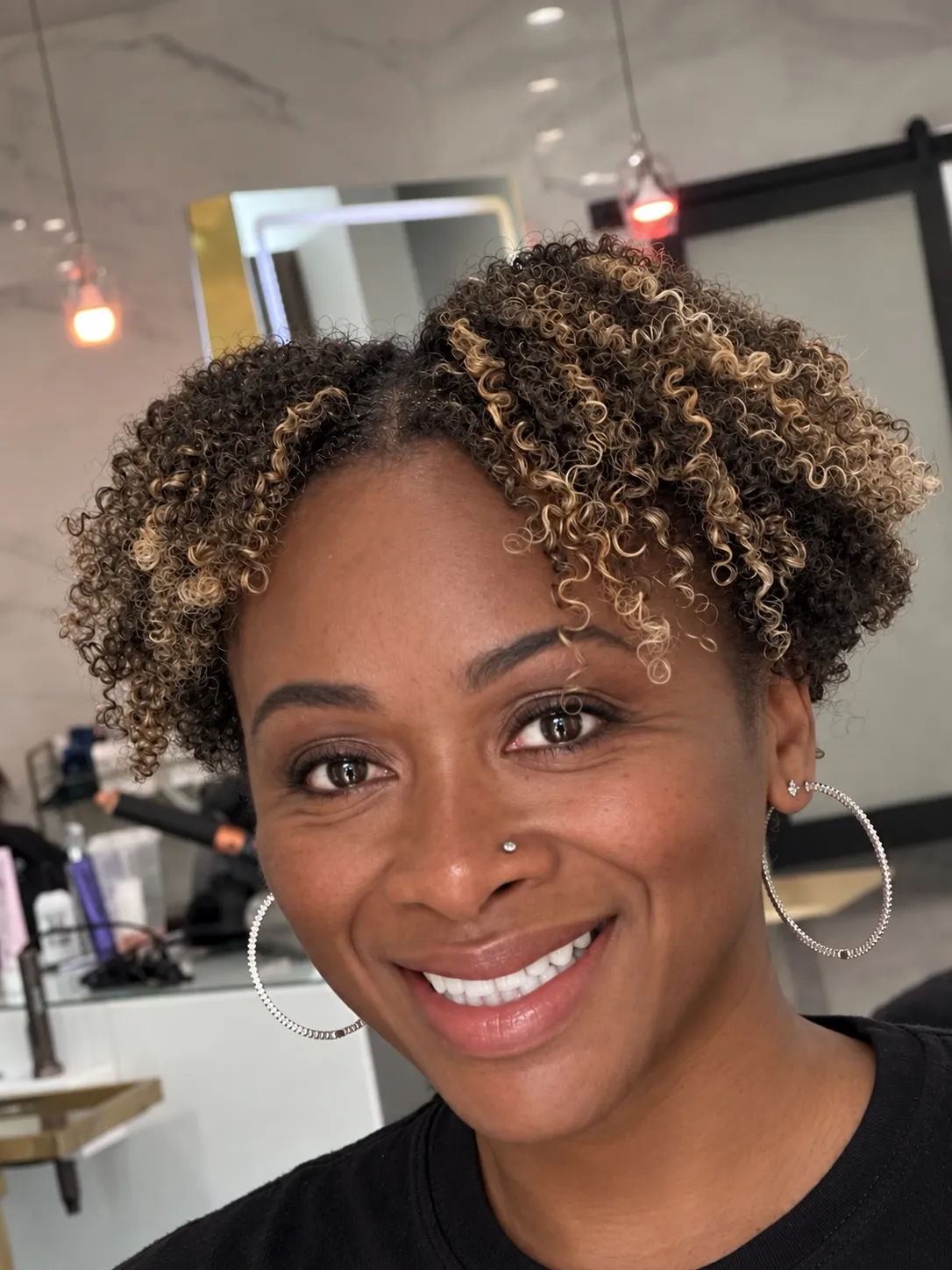 Honey Blonde Curly Afro