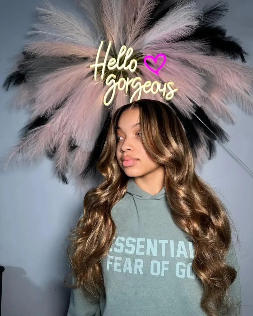 Honey Caramel Middle Part Waves