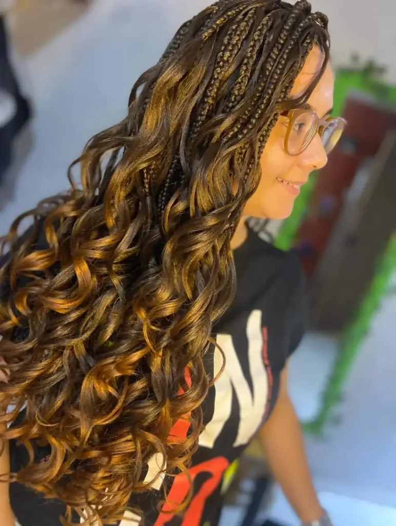 Honey Highlight Curl Braids