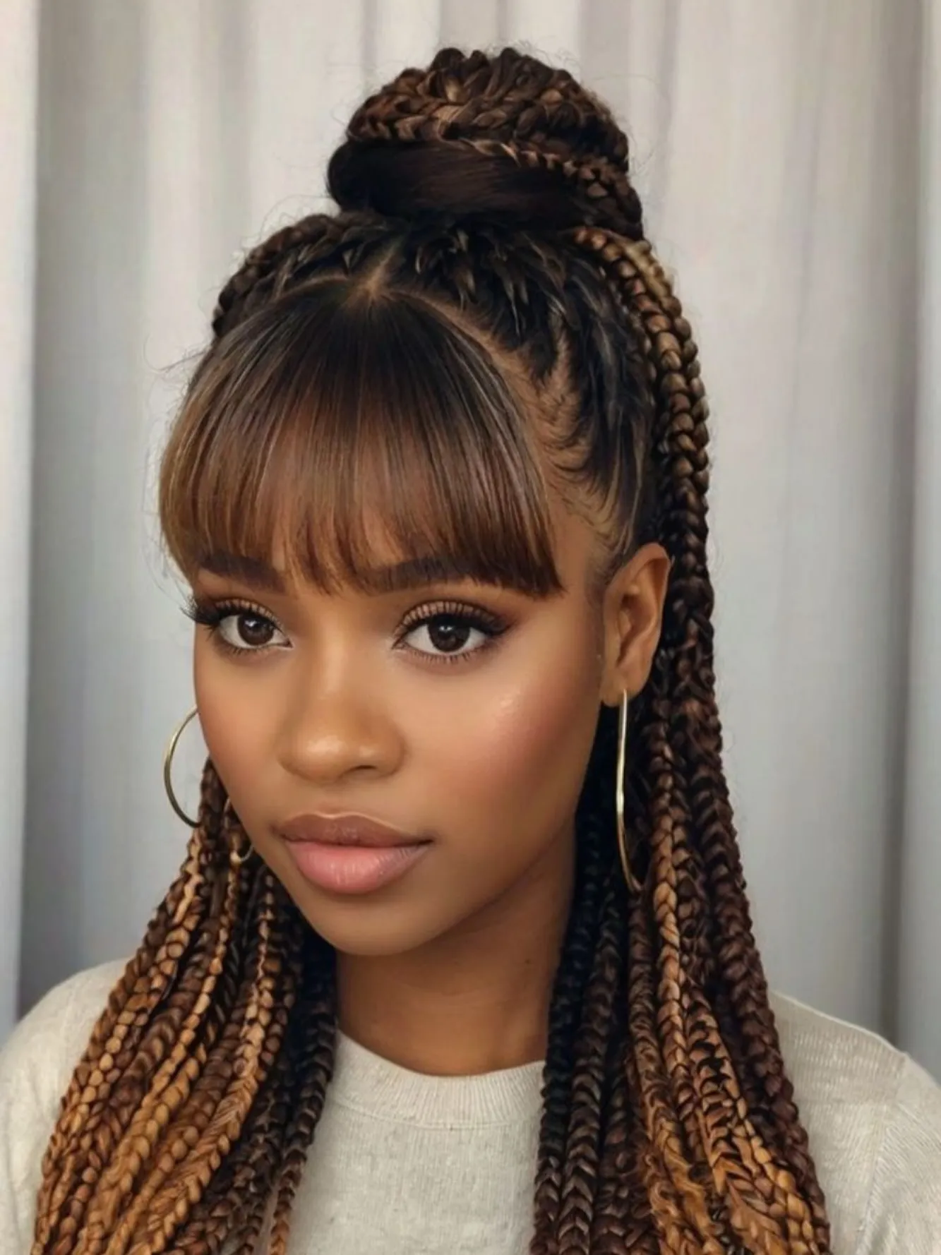 Honey Toned Braided Topknot