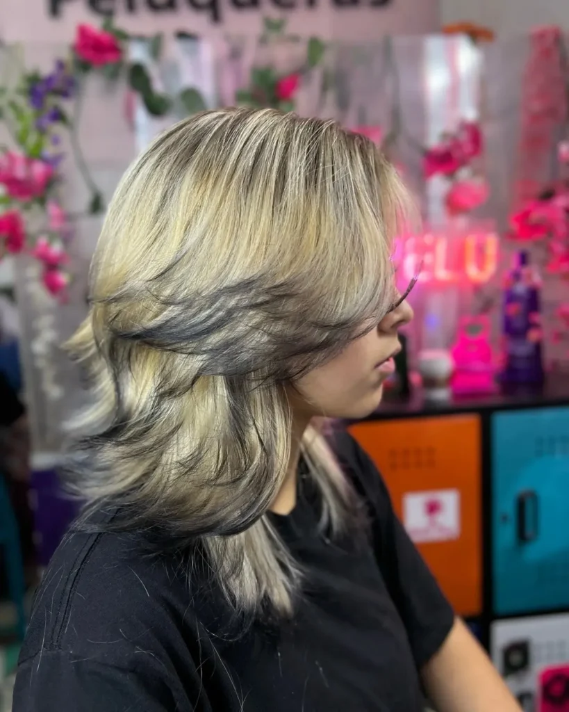 Icy Blonde Wolf Cut
