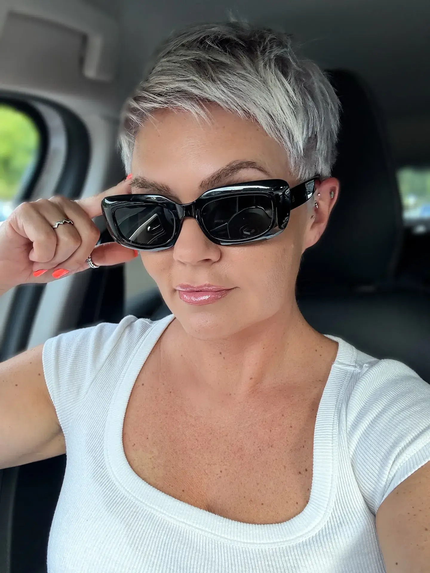 Icy Silver Textured Pixie