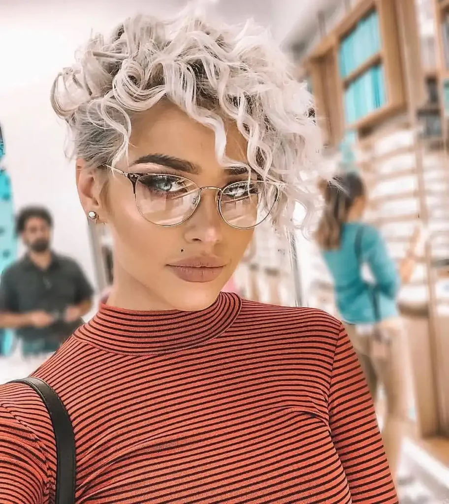 Icy Textured Curly Pixie Cut