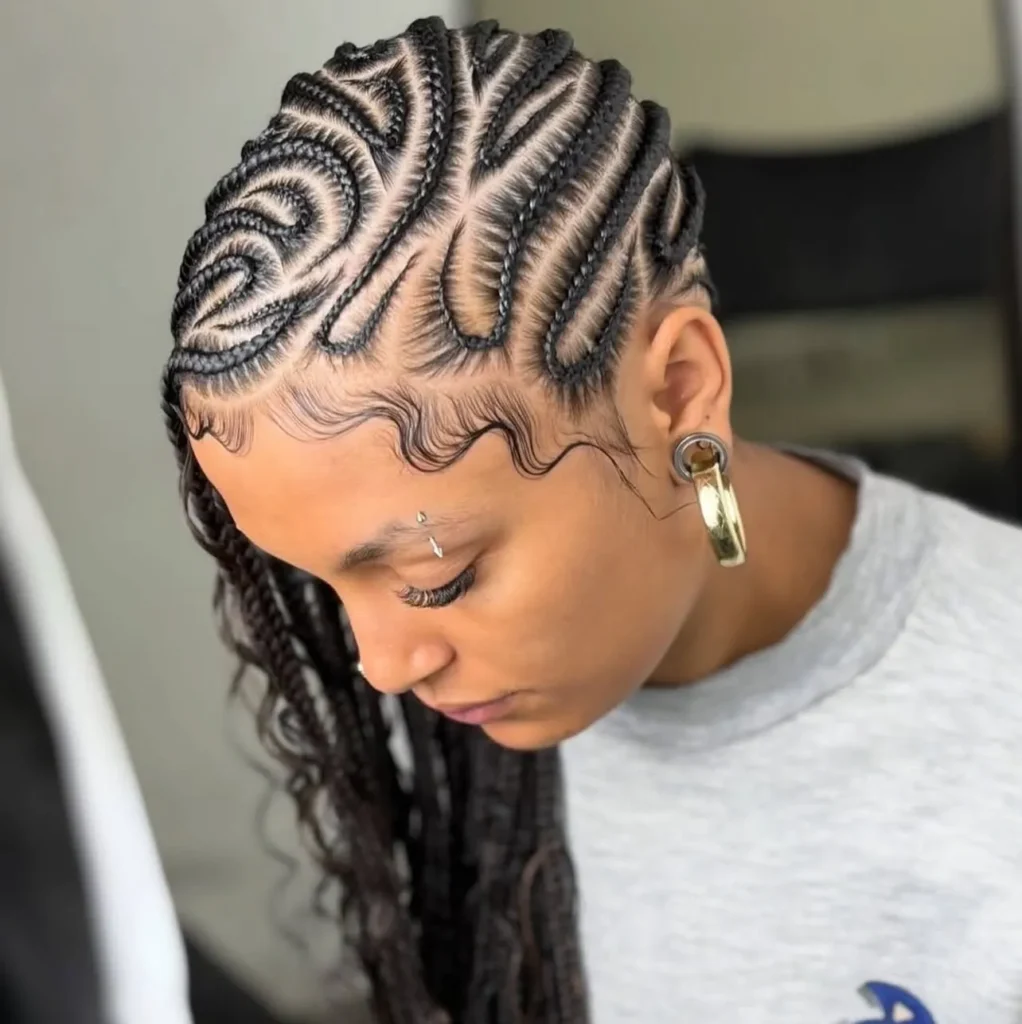  Intricate S-Wave Cornrow Art
