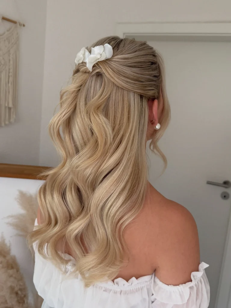 Ivory Blossom Half Up