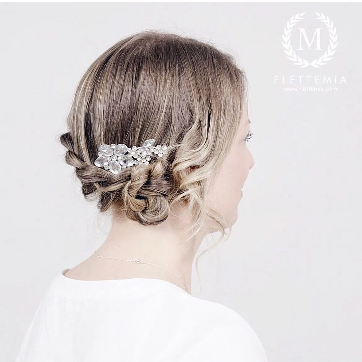 Jeweled Braided Low Chignon