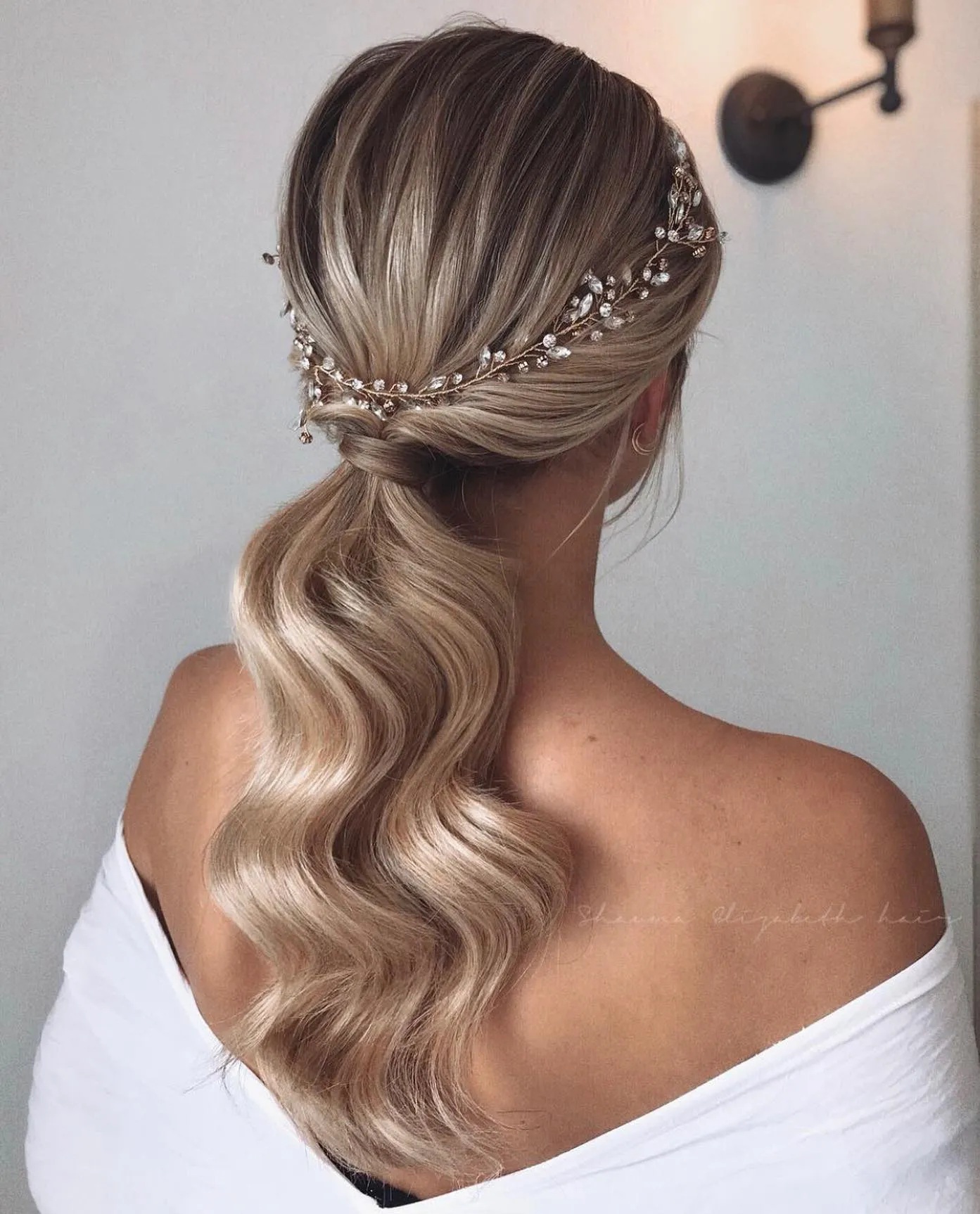 Jeweled Cascading Holiday Ponytail