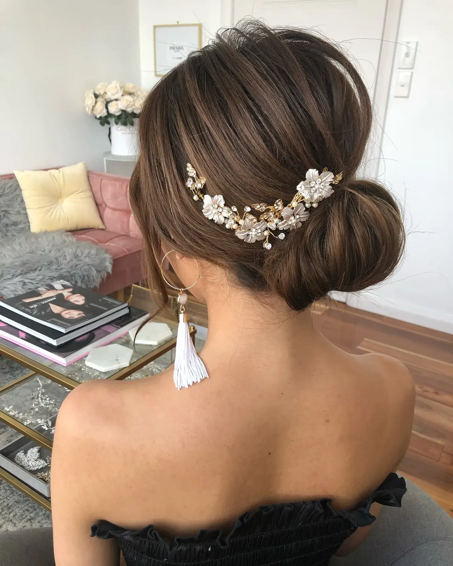 Jeweled Low Bridal Bun