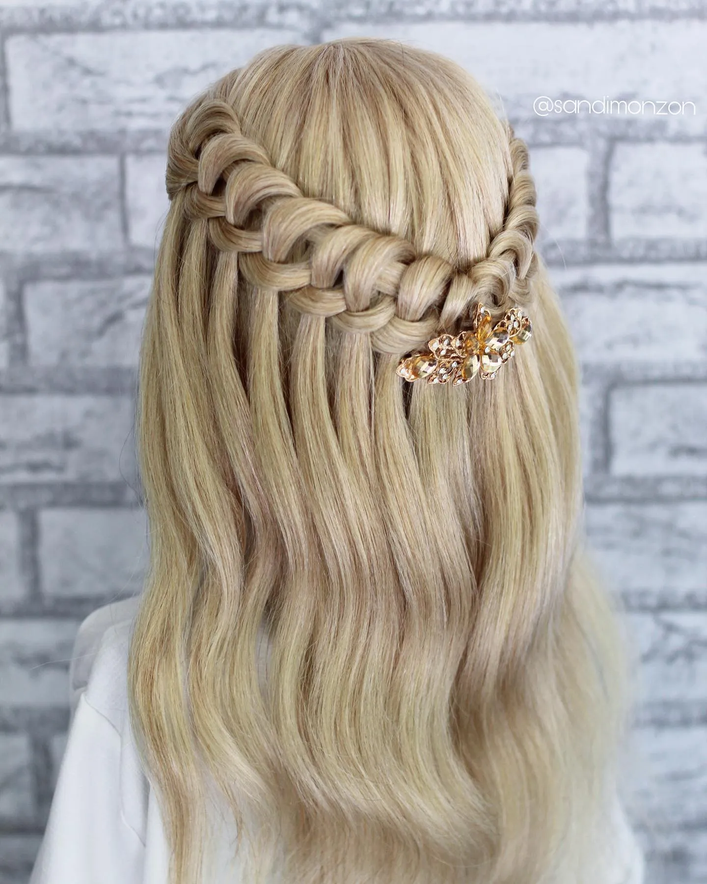 Jeweled Rope Half Updo