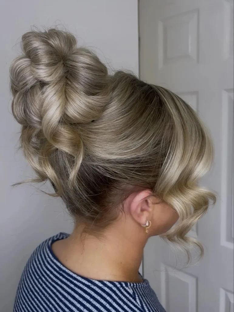 Knotted Top Texture Bun Updos