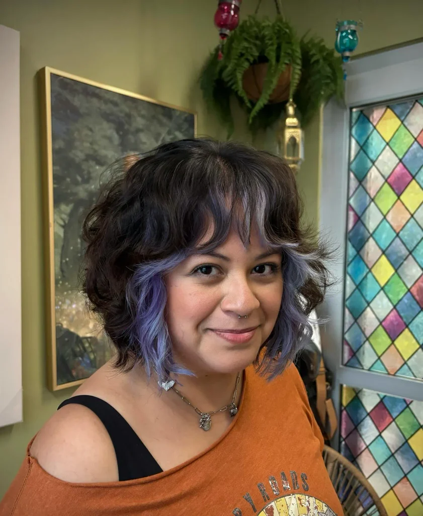 Lavender Accent Shag Bob