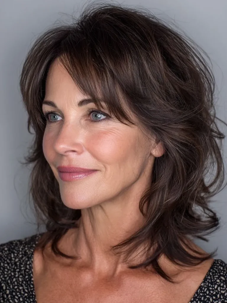 Layered Brunette Volume Shag