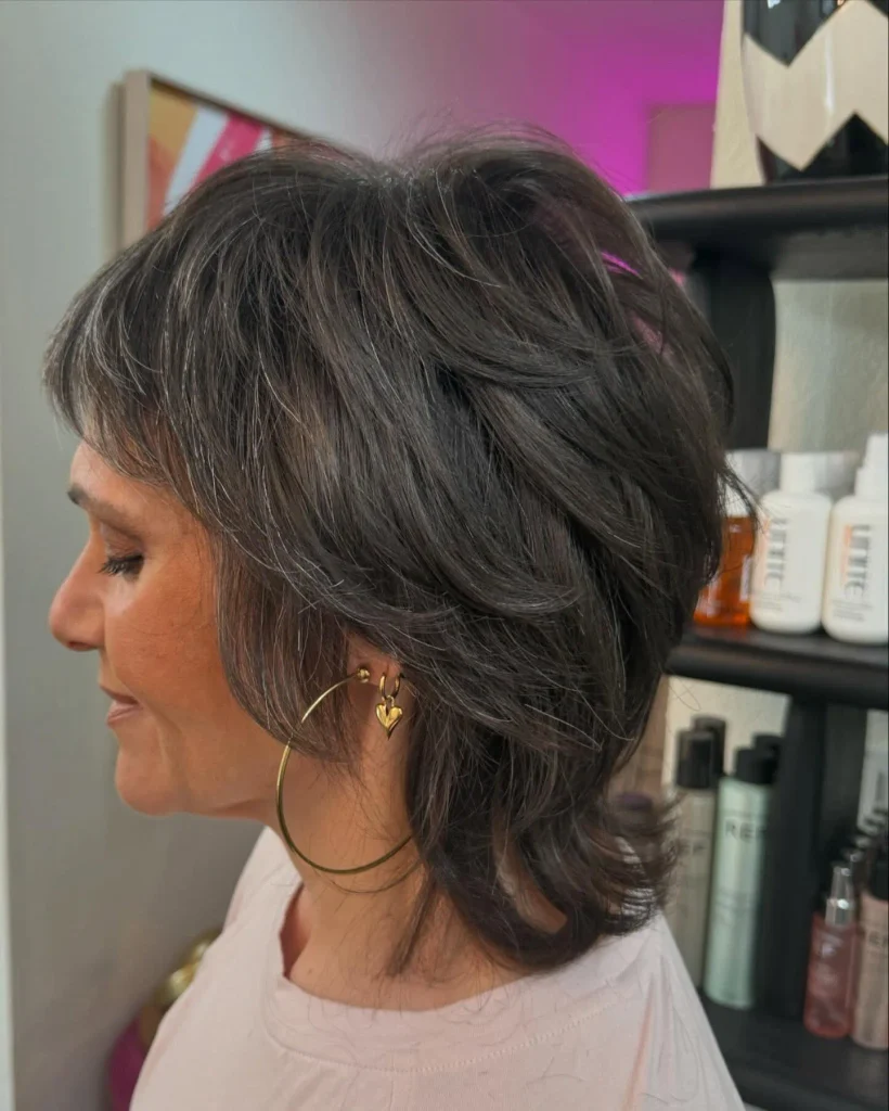Layered Gray Shag Bob