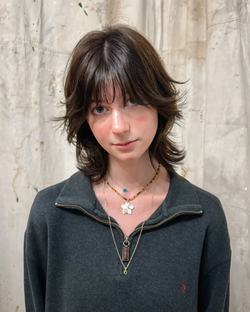 Layered Shag with Curtain Bangs