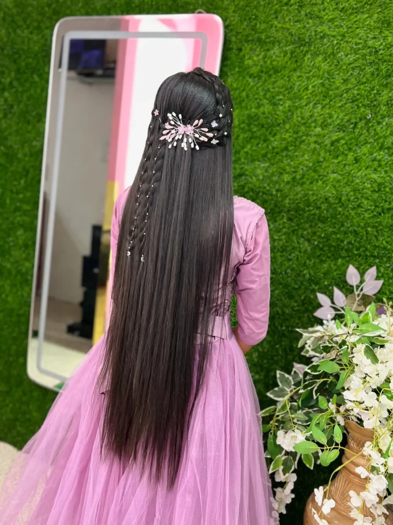 Long Straight Side Braid Accent