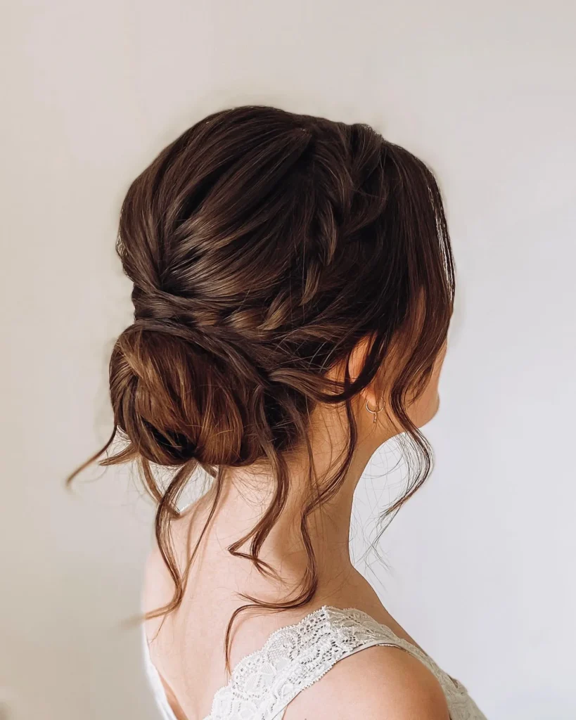 Loose Braided Romantic Bun Updos