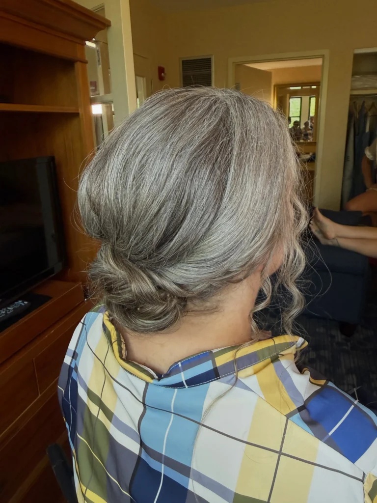 Low Gray Tucked Chignon