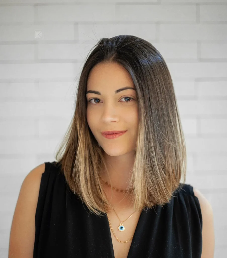 Melted Beige Long Bob