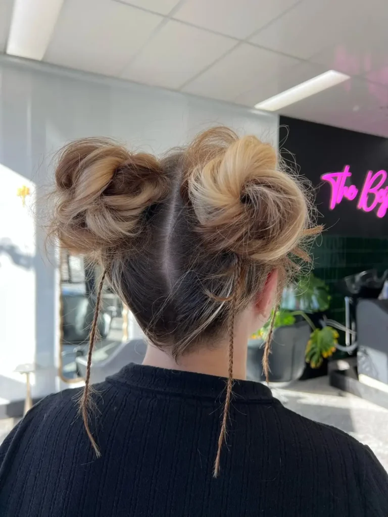 Messy Double Space Buns