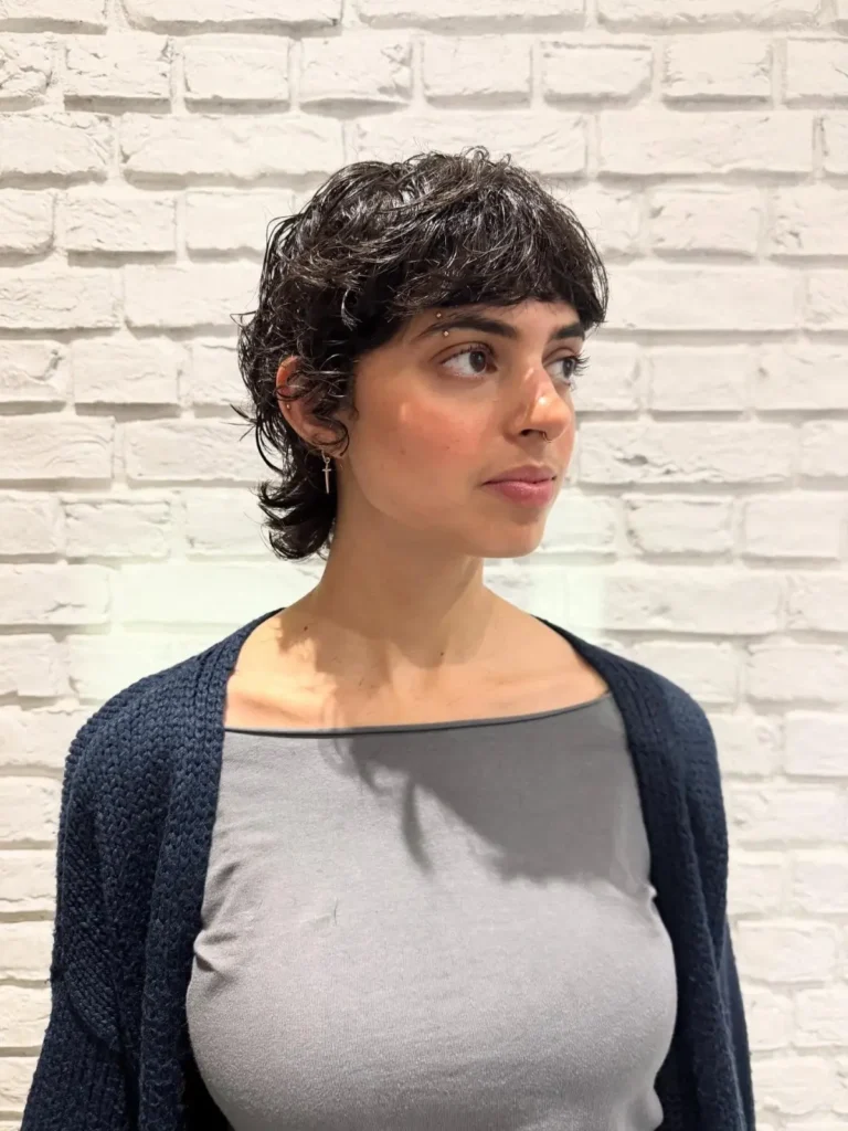 Micro Mullet Curly Pixie Cut