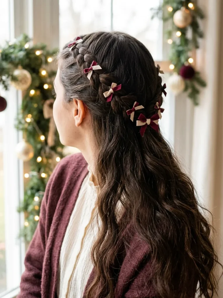 Mini Bow Braided Crown