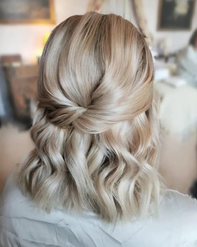 Minimal Twisted Half-Up Bob Updo