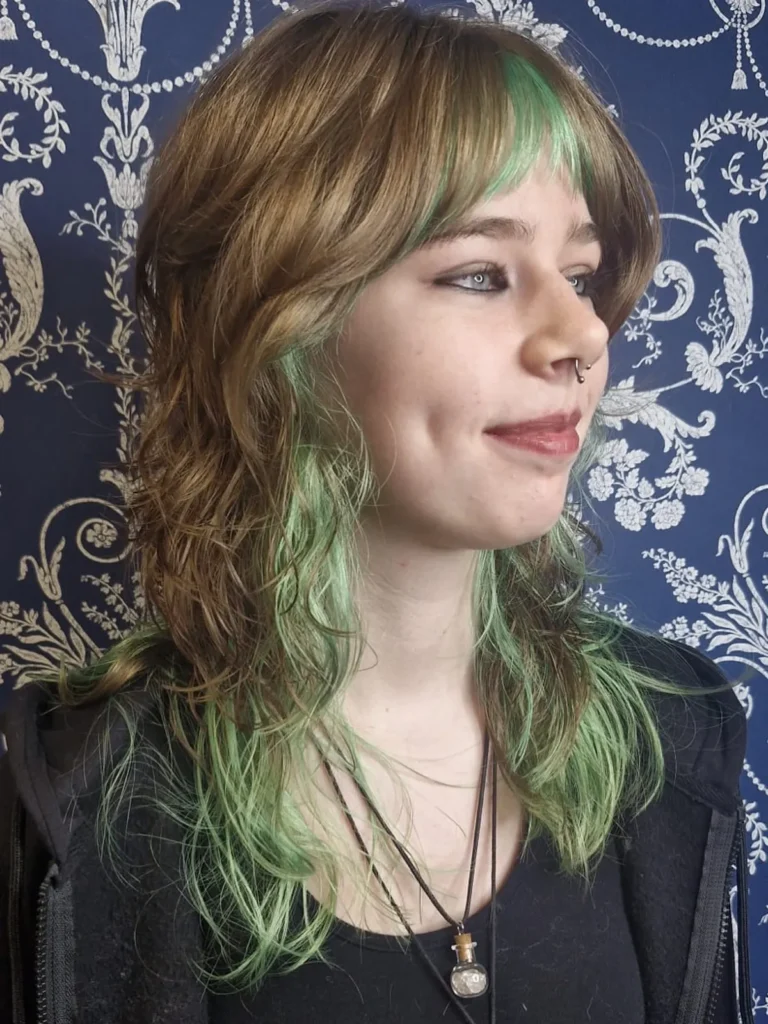 Mint Highlight Layered Shag