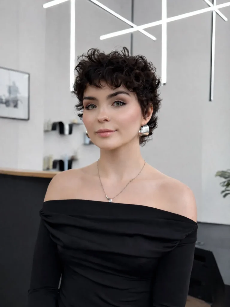 Modern Mini Curl Pixie Haircut