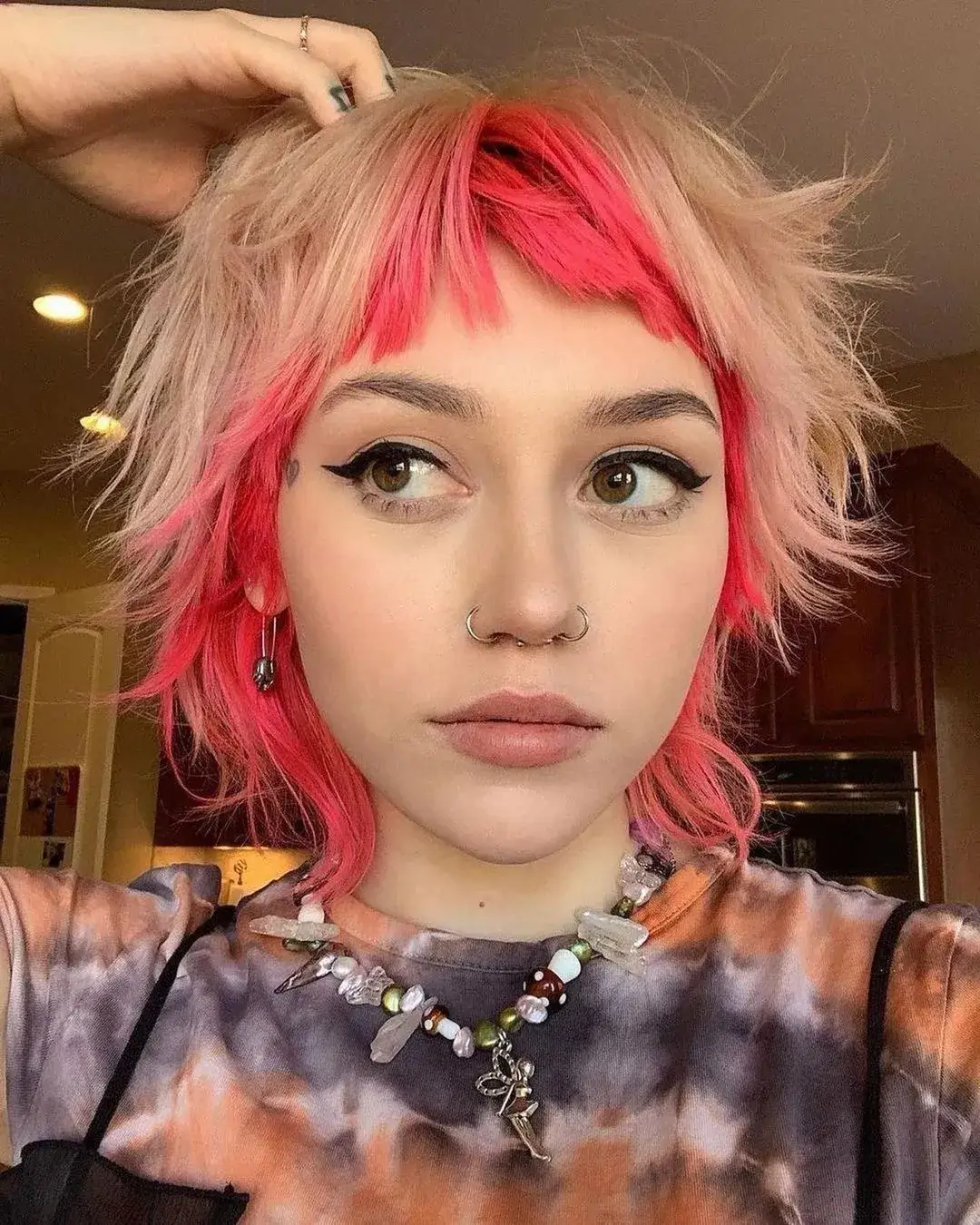 Neon Pink Blonde Shag