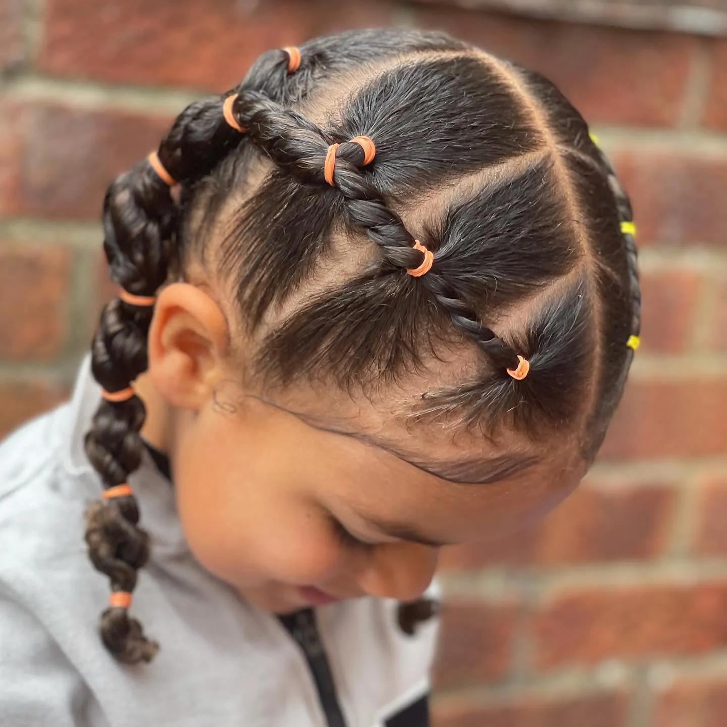 Orange Loop Cornrow Braids