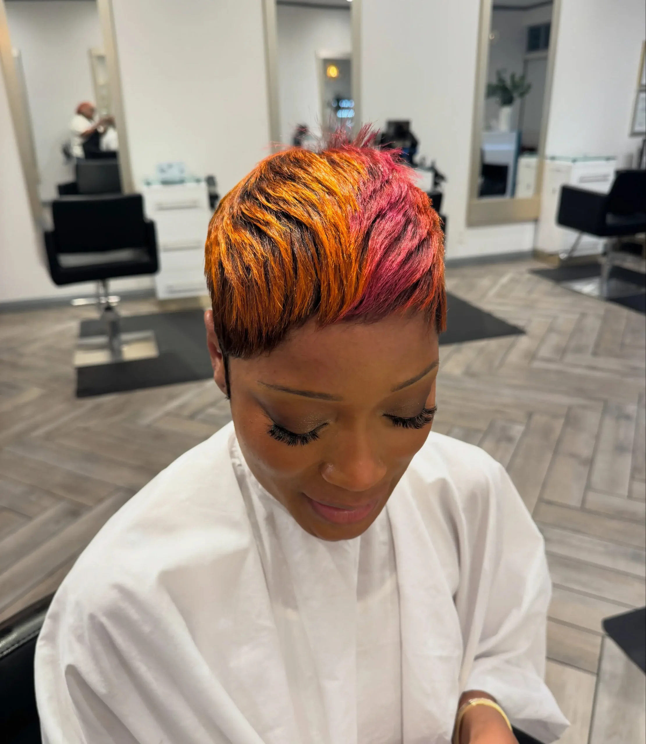 Orange Pink Spiky Pixie