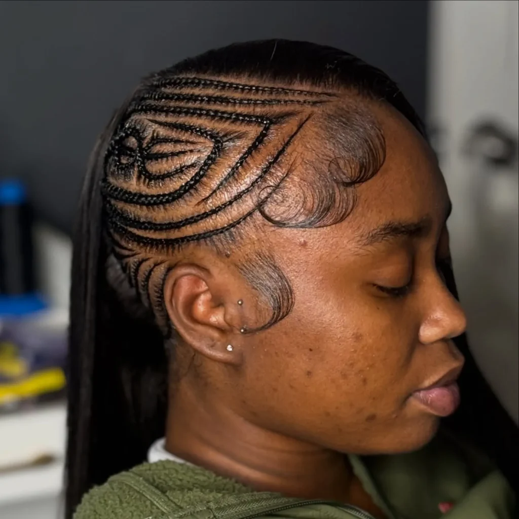 Ornate Graphic Cornrow Art
