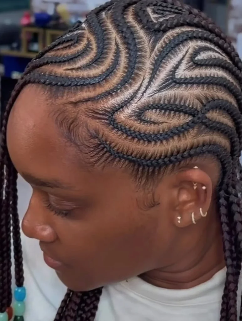 Overlapping Abstract Swirl Cornrows