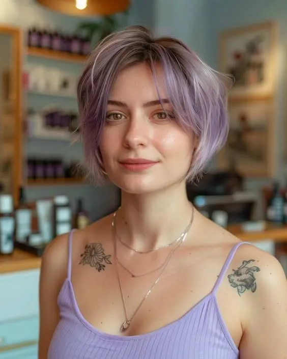 Pastel Textured Choppy Bob