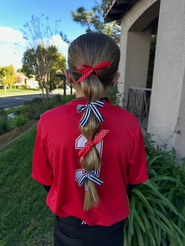 Patriotic Bow Bubble Ponytail