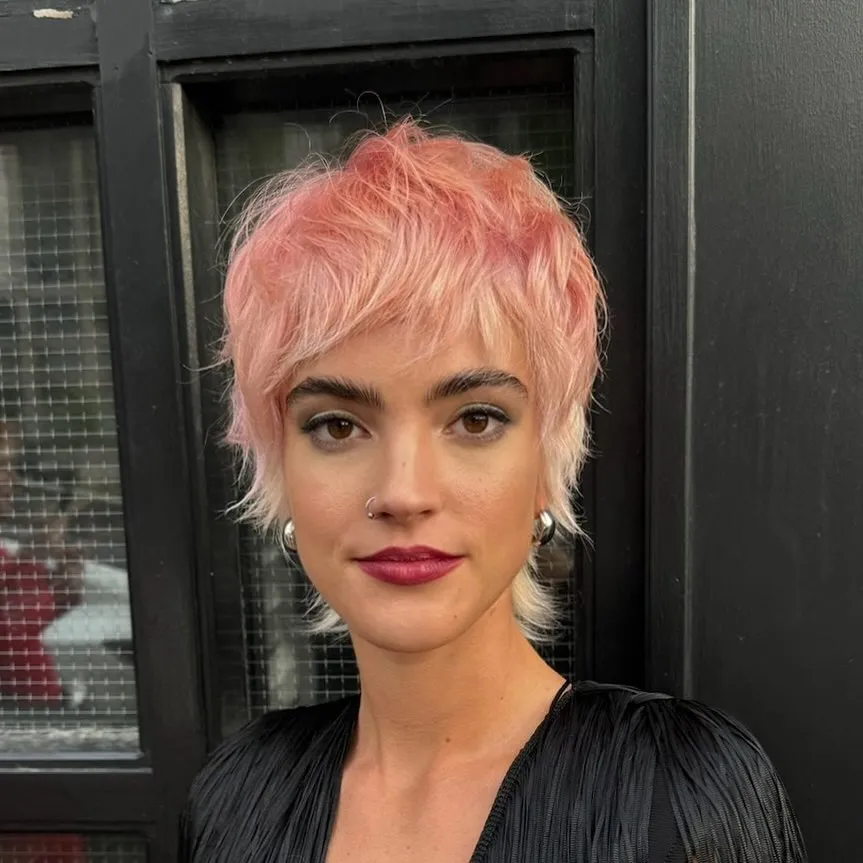 Peach Pink Textured Pixie