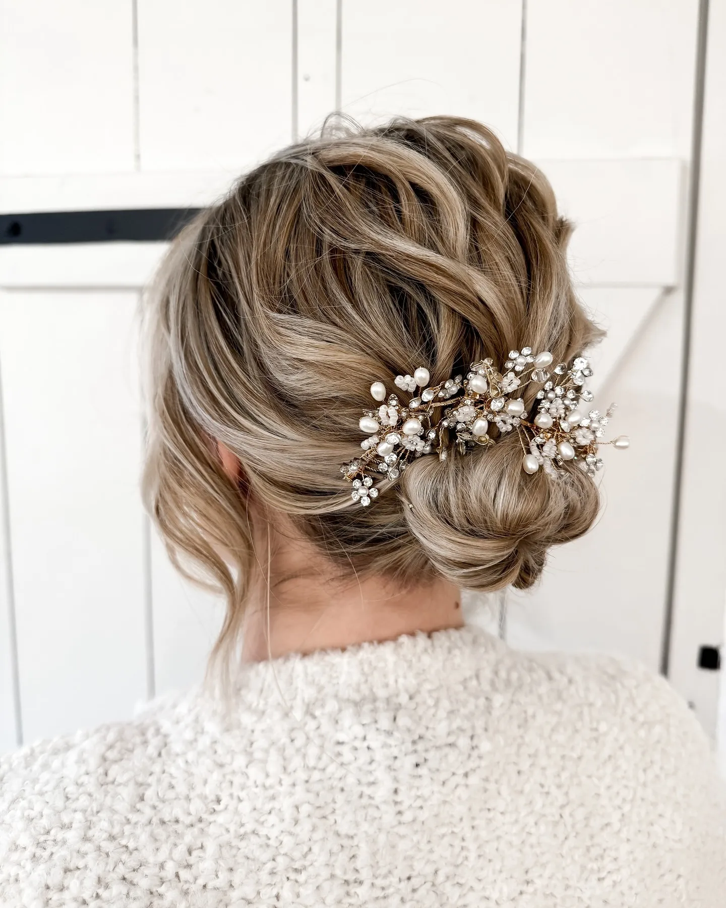 Pearl Embellished Low Chignon