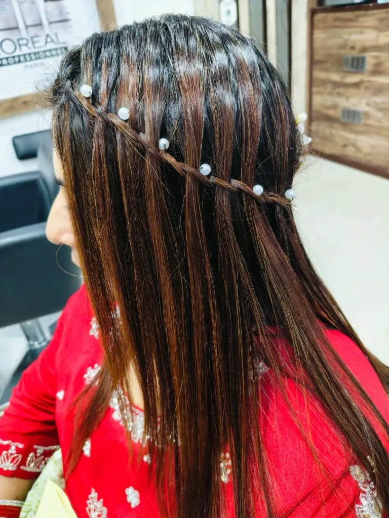  Pearl Studded Diagonal Braid