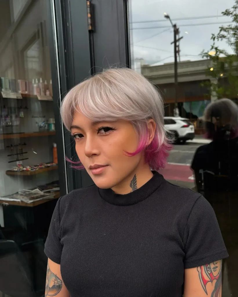 Pink Accent French Bob