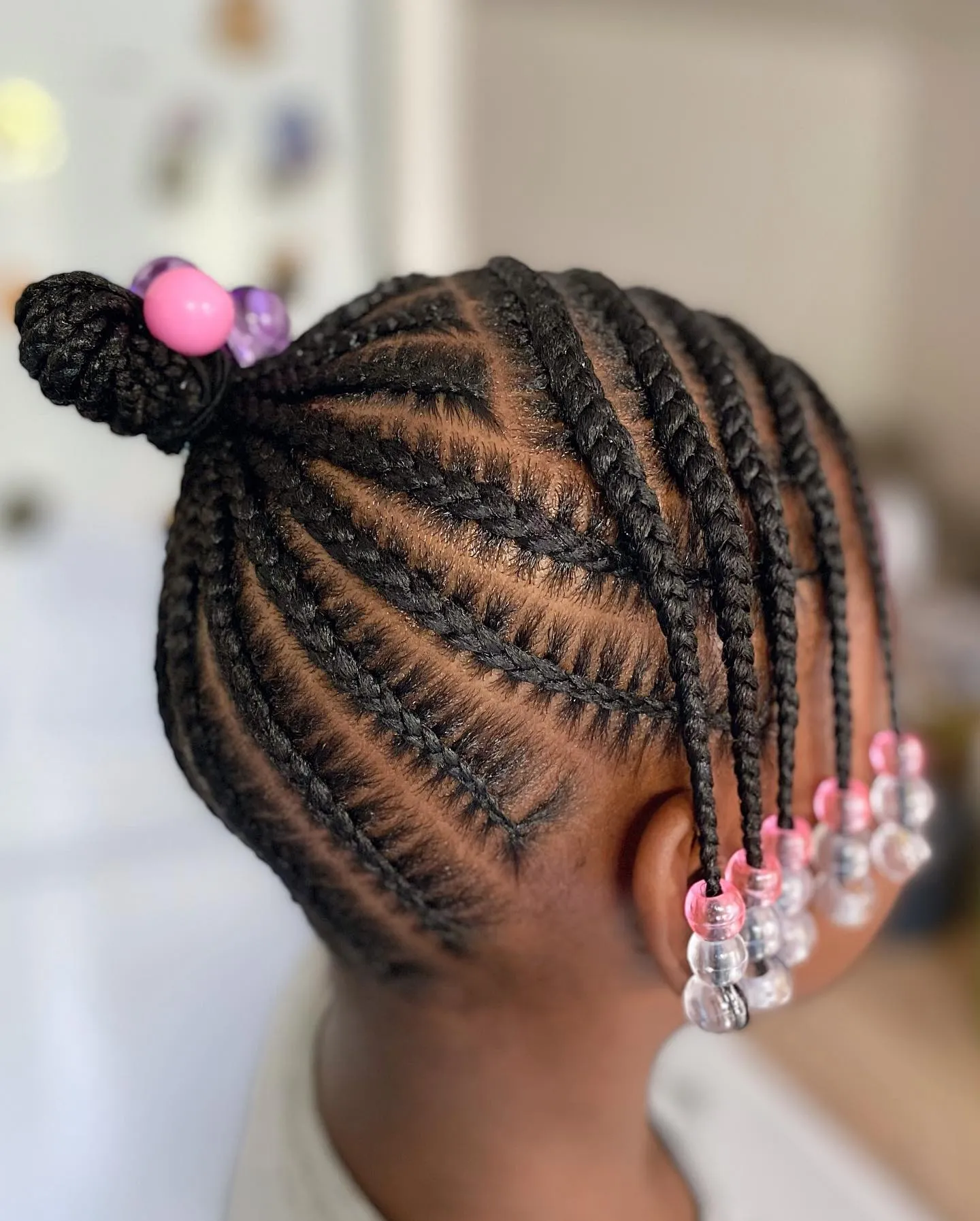 Pink Beaded Braided Bun