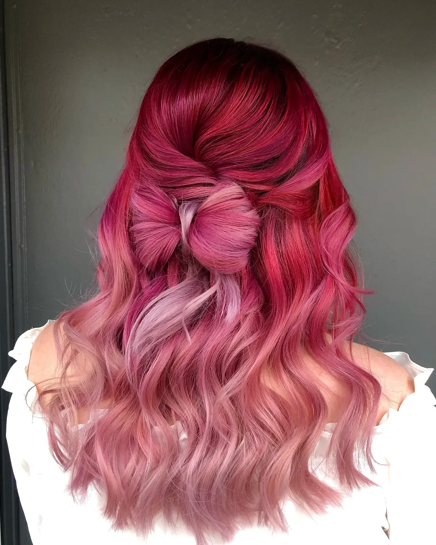 Pink Bow Rose Gold Waves