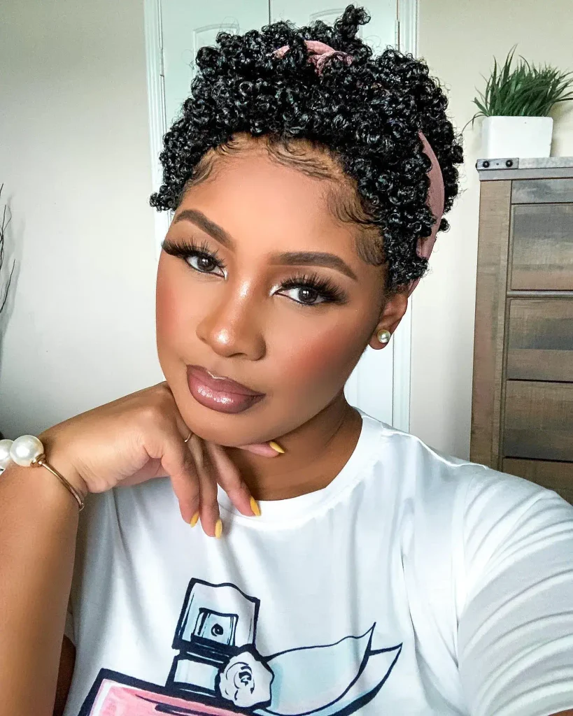 Pink Headband Curly Updo