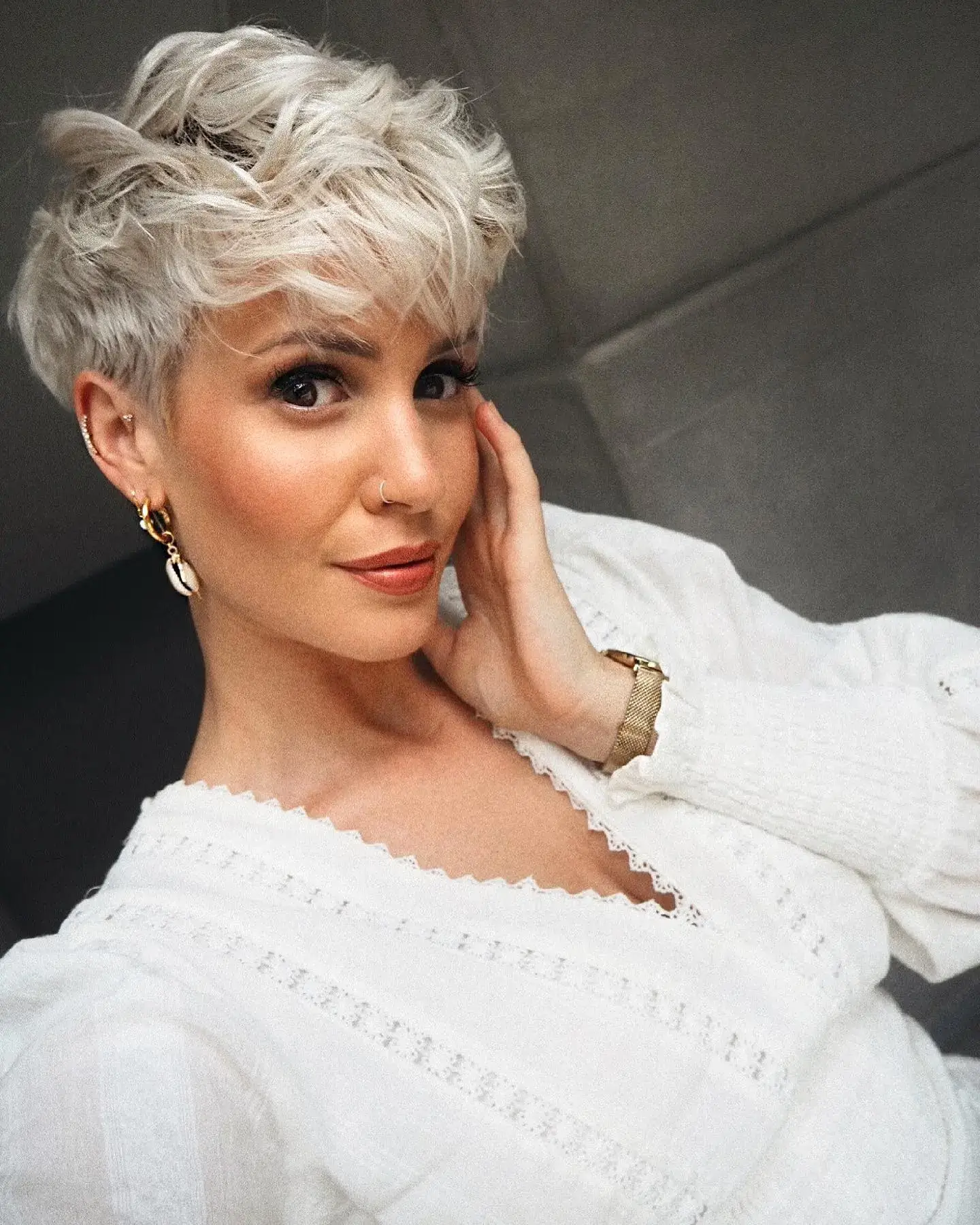 Platinum Blonde Choppy Pixie