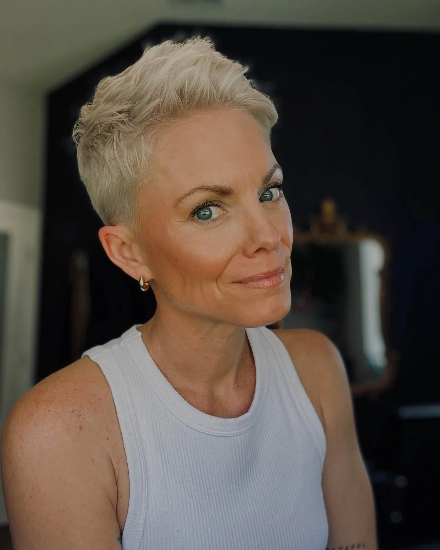 Platinum Blonde Spiky Pixie