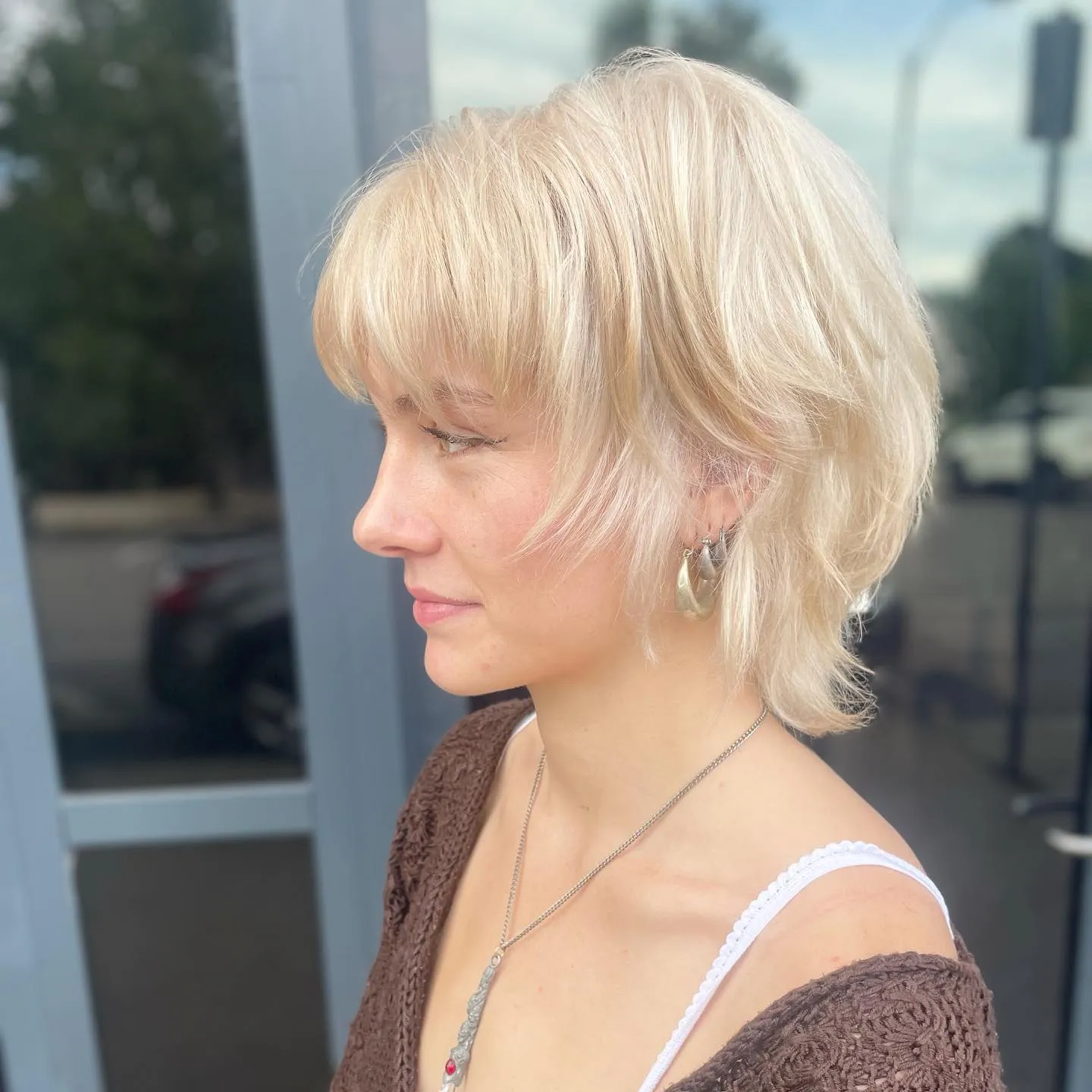 Platinum Blonde Wolf Cut Shag