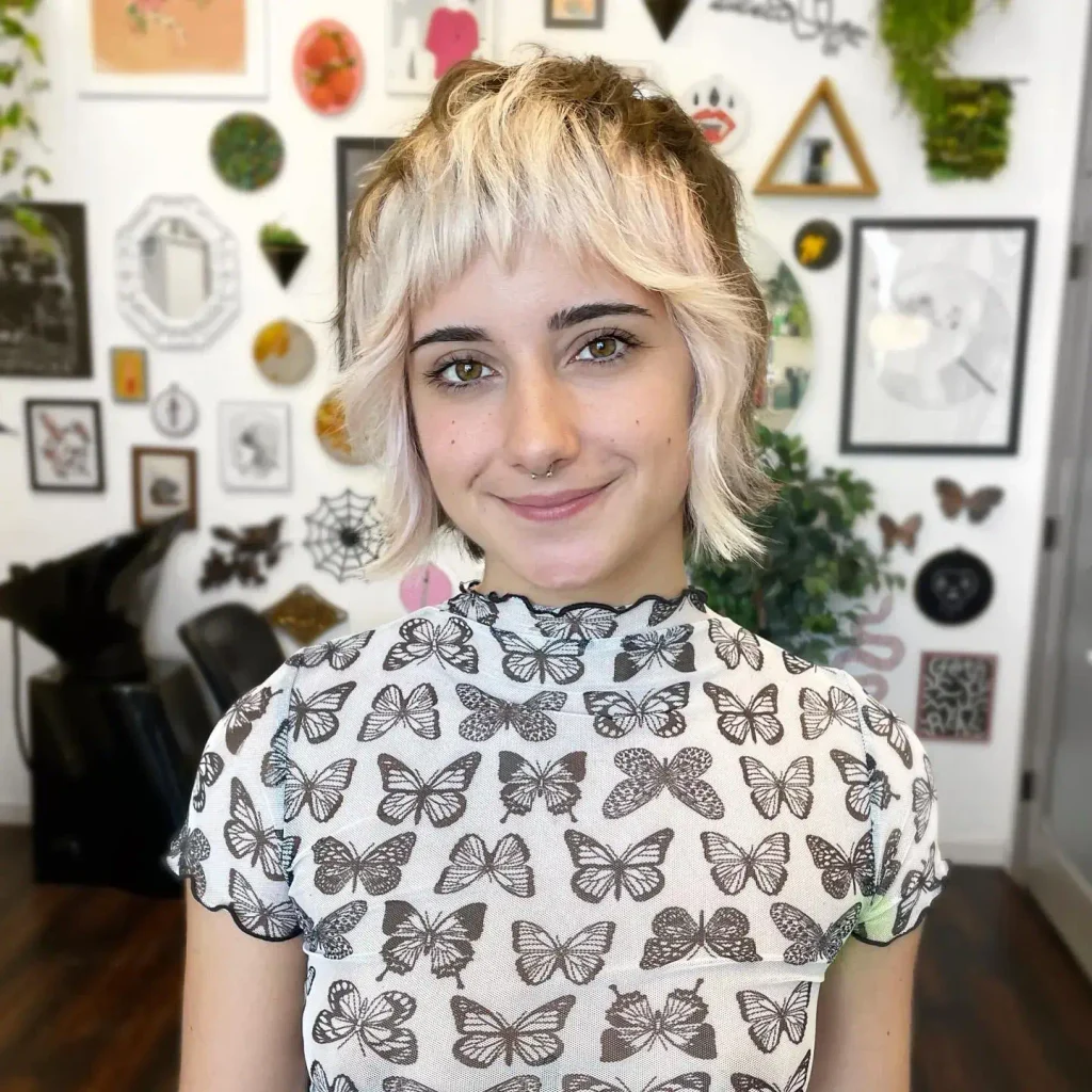 Platinum Shag with Feathered Bangs