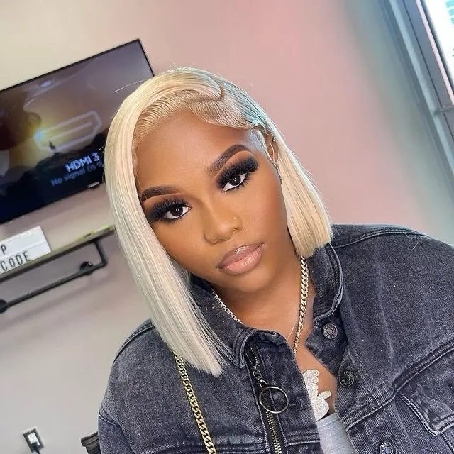 Platinum Sleek Blunt Bob