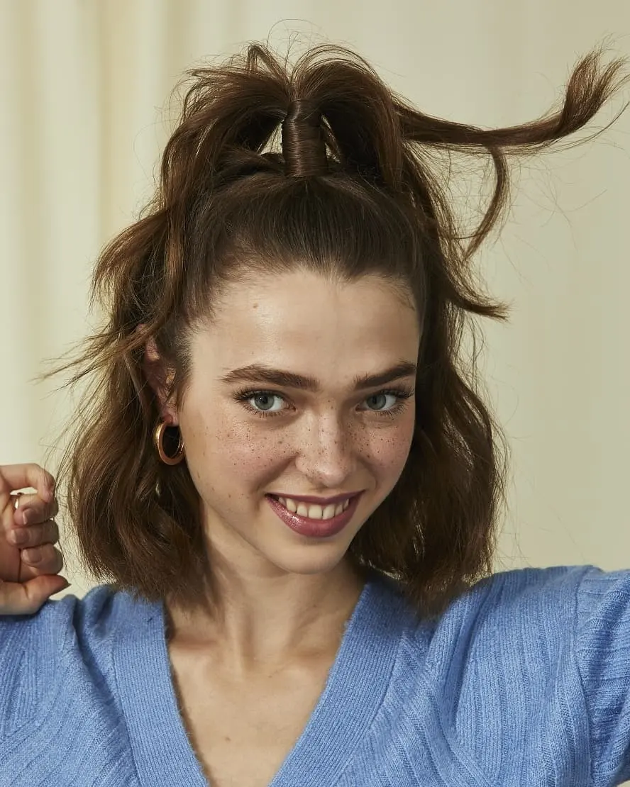 Playful Double Top Knots