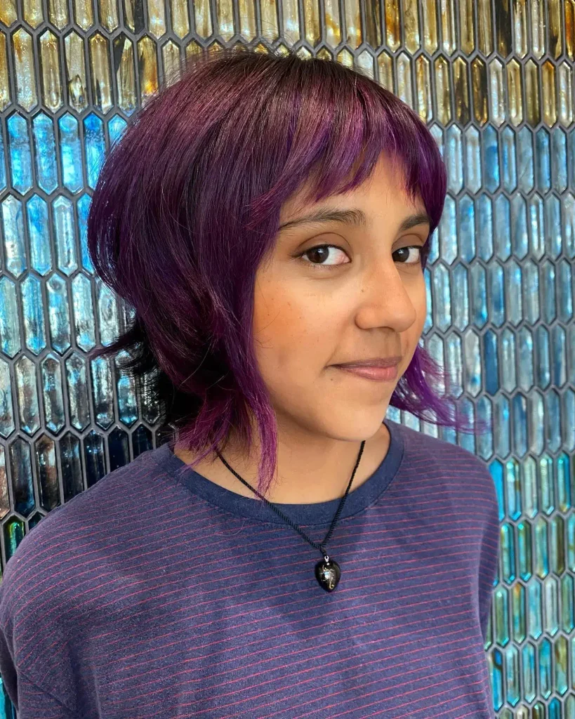 Plum Layered Shaggy Bob