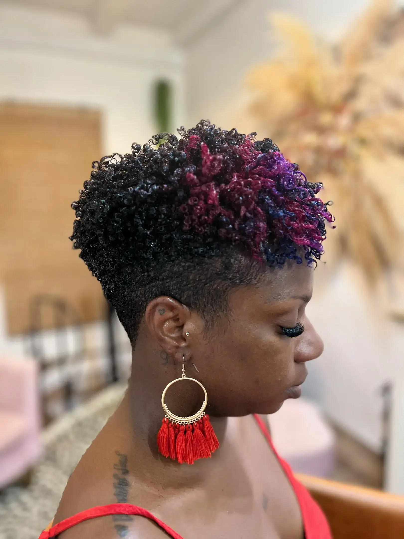 Plum Magenta Textured Pixie